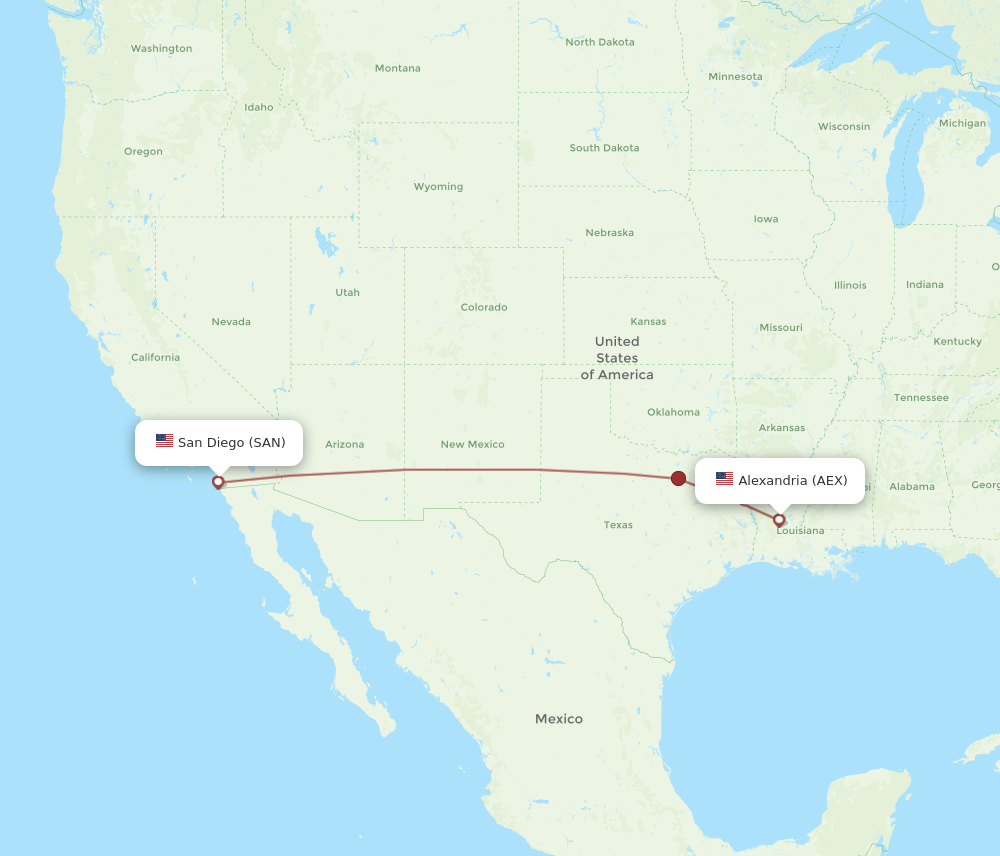 Flights From Alexandria To San Diego AEX To SAN Flight Routes   AEX SAN 