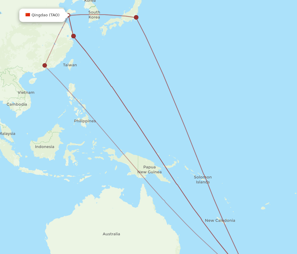 AKL to TAO flights and routes map