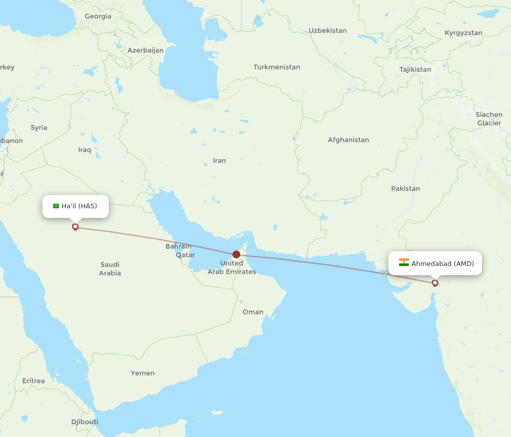 Flights from Ahmedabad to Hail, AMD to HAS - Flight Routes