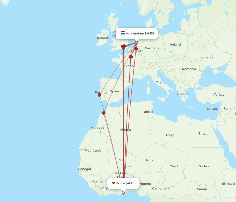 All Flight Routes From Amsterdam To Accra Ams To Acc Flight Routes 5761