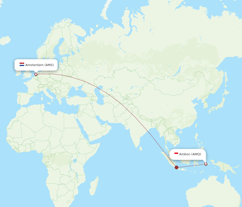 AMS to AMQ flights and routes map