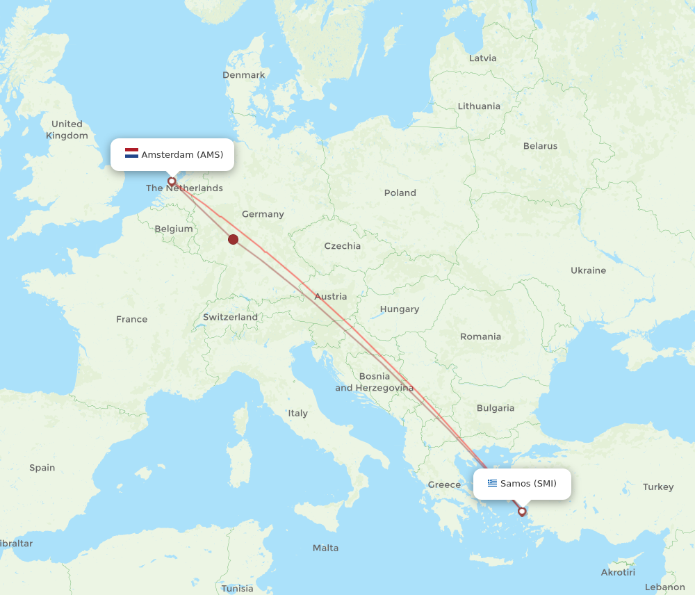 Flights from Amsterdam to Samos AMS to SMI Flight Routes