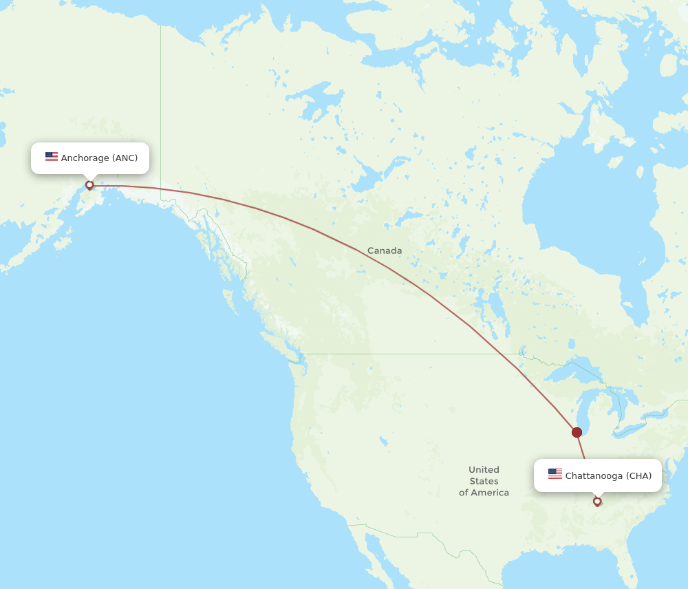 Flights from Anchorage to Chattanooga ANC to CHA Flight Routes