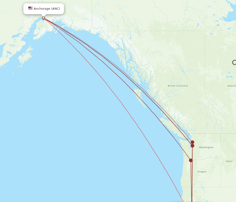 Flights from Anchorage to San Francisco ANC to SFO Flight Routes