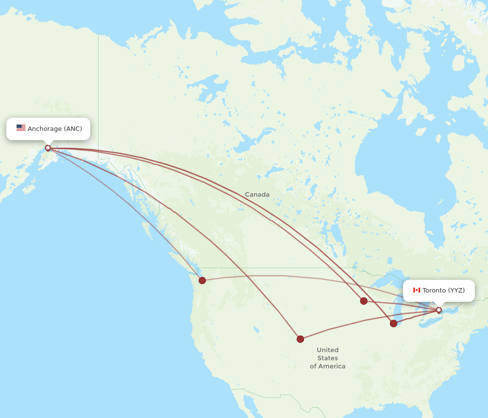 All Flight Routes From Toronto To Anchorage Yyz To Anc Flight Routes 2794