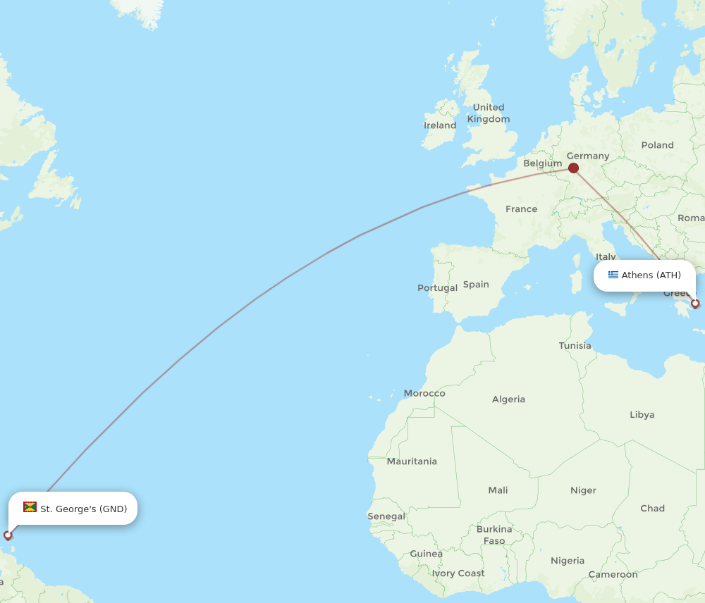 Flights from St. George s to Athens GND to ATH Flight Routes