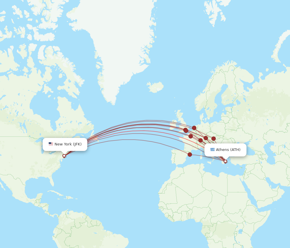 athens new york flight duration