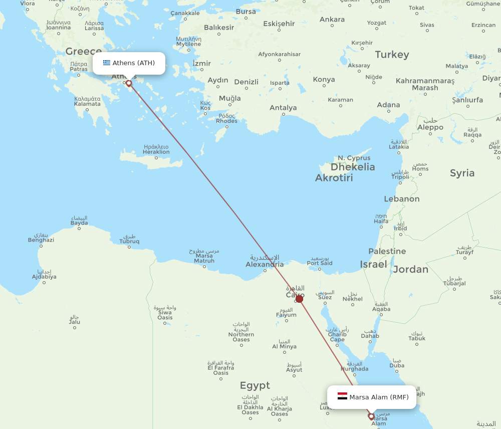 Flights from Athens to Marsa Alam ATH to RMF Flight Routes