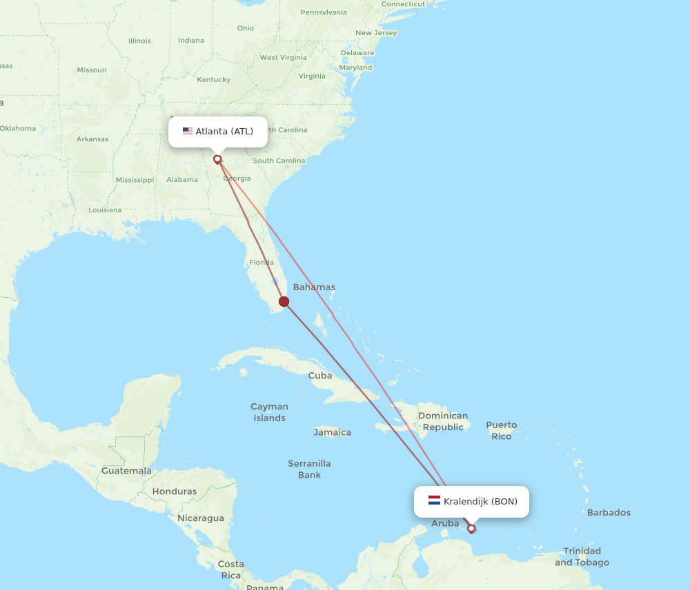 Flights from Atlanta to Bonaire ATL to BON Flight Routes