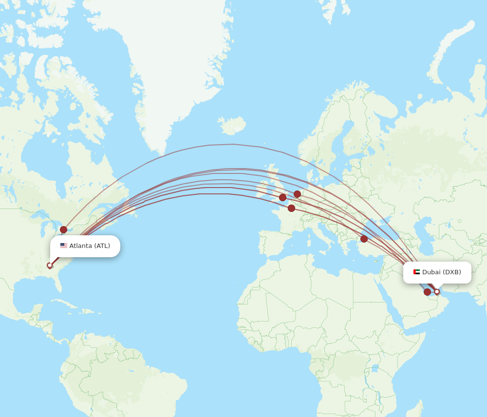 travel time from atlanta to dubai