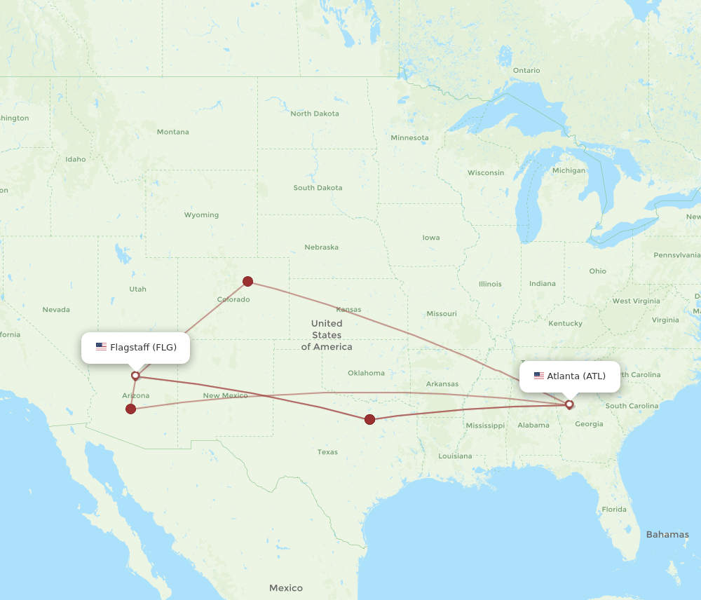 Flights from Atlanta to Flagstaff ATL to FLG Flight Routes