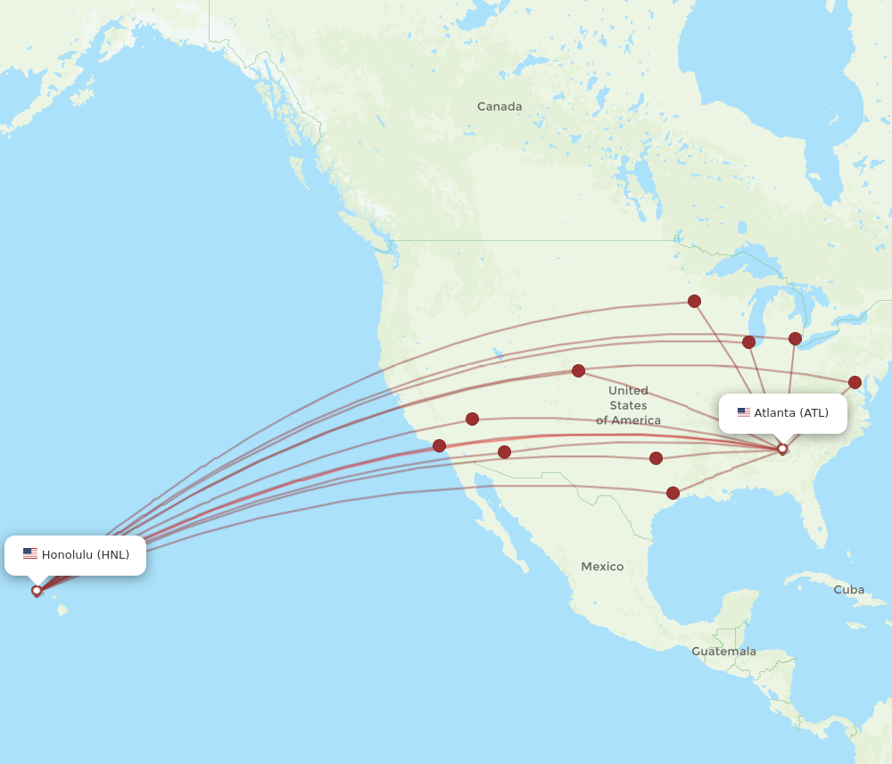 Flights from Atlanta to Honolulu ATL to HNL Flight Routes