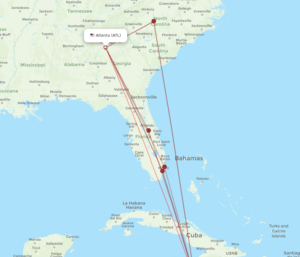 Flights from Atlanta to Montego Bay ATL to MBJ Flight Routes