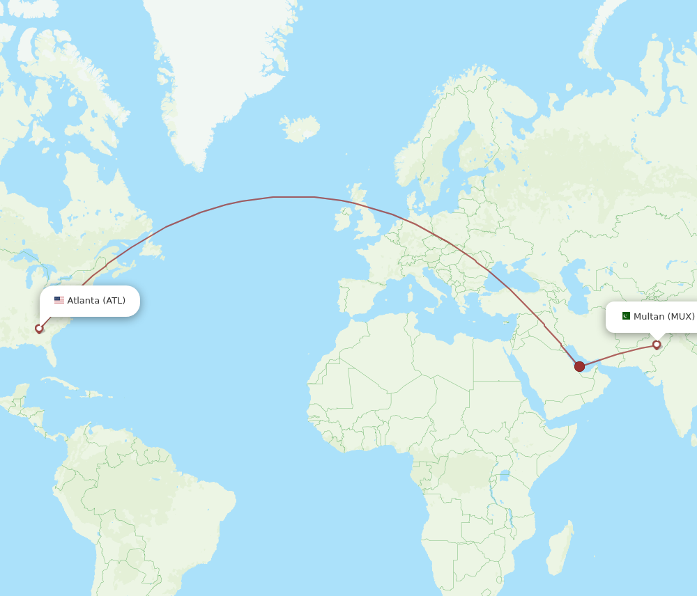 All Flight Routes From Atlanta To Multan Atl To Mux Flight Routes 3083