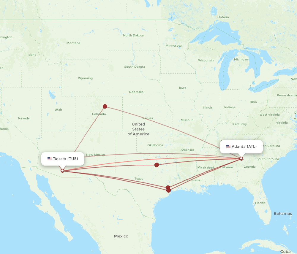 Flights from Atlanta to Tucson ATL to TUS Flight Routes