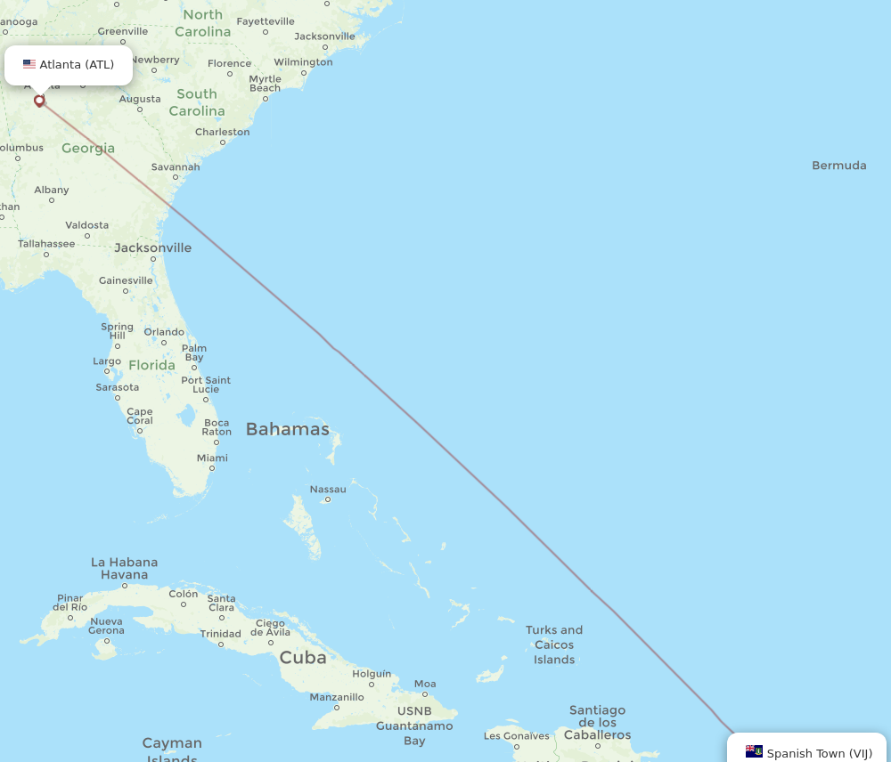 Flights from Atlanta to Virgin Gorda ATL to VIJ Flight Routes