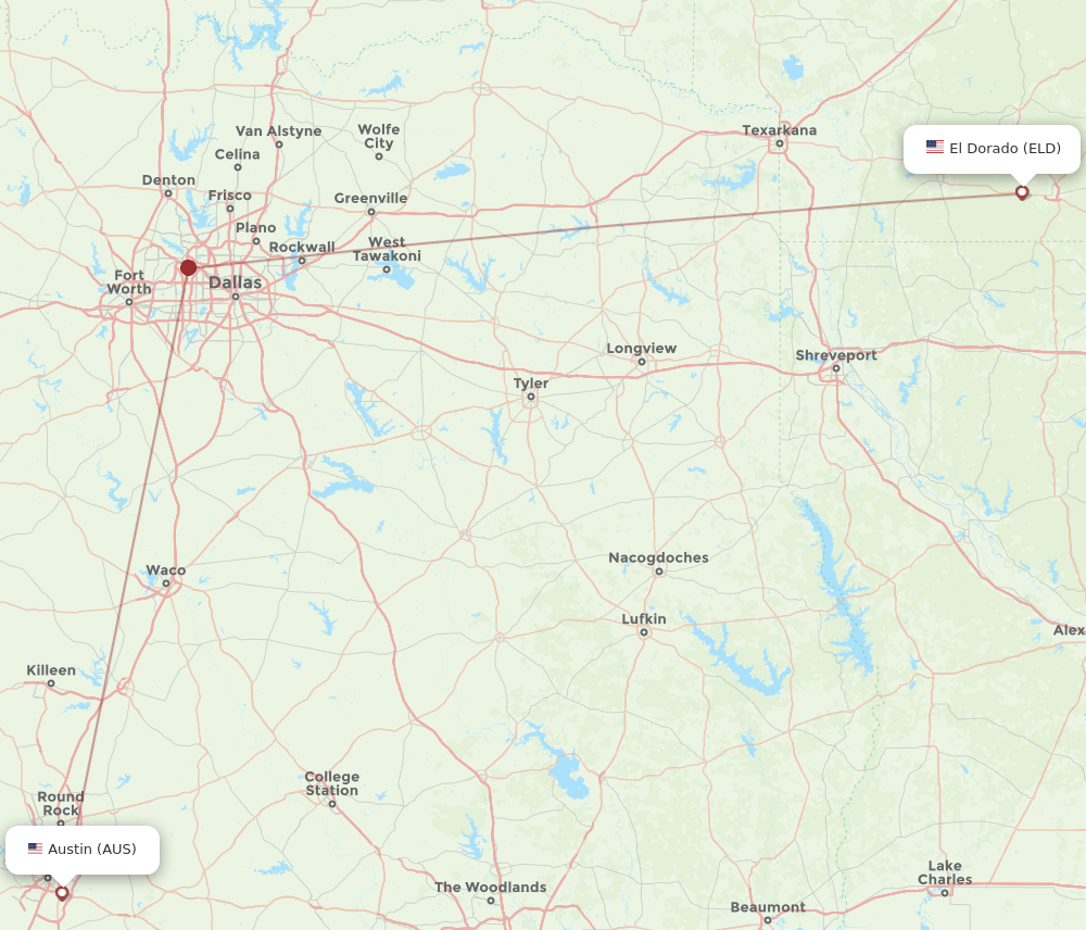 Flights from Austin to El Dorado AUS to ELD Flight Routes