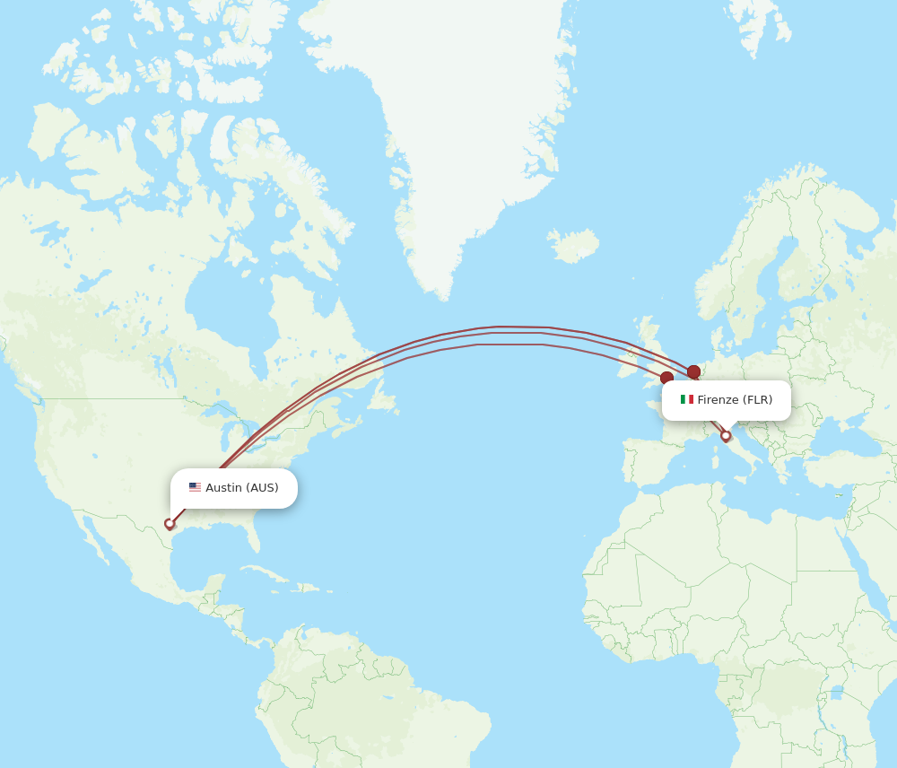 Flights from Austin to Florence AUS to FLR Flight Routes