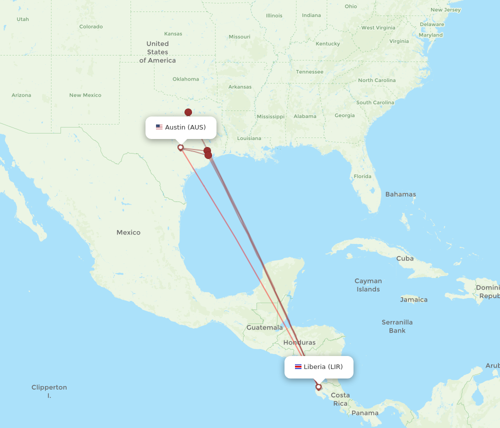 Flights from Austin to Guanacaste AUS to LIR Flight Routes