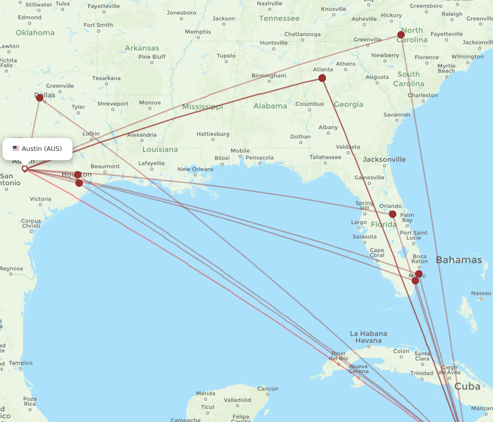 Flights from Austin to Montego Bay AUS to MBJ Flight Routes