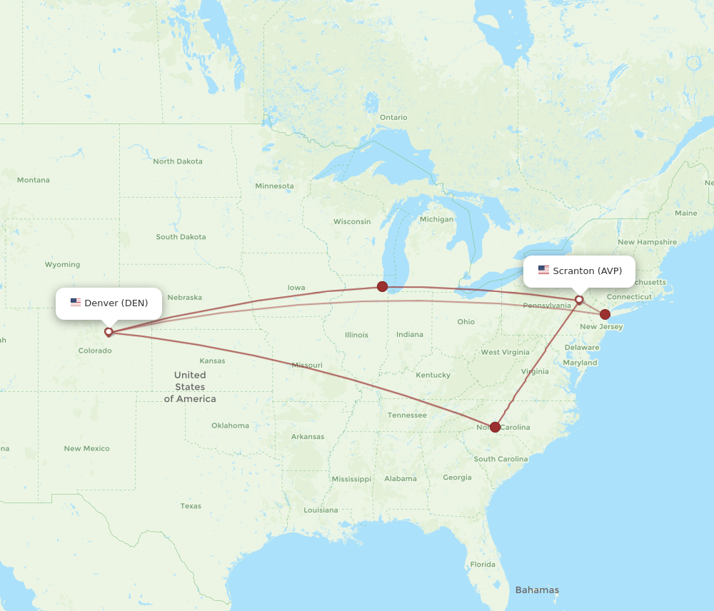 Flights from WilkesBarre to Denver, AVP to DEN Flight Routes