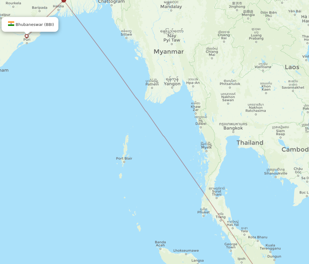 All Flight Routes From Bhubaneswar To Singapore, BBI To SIN - Flight Routes