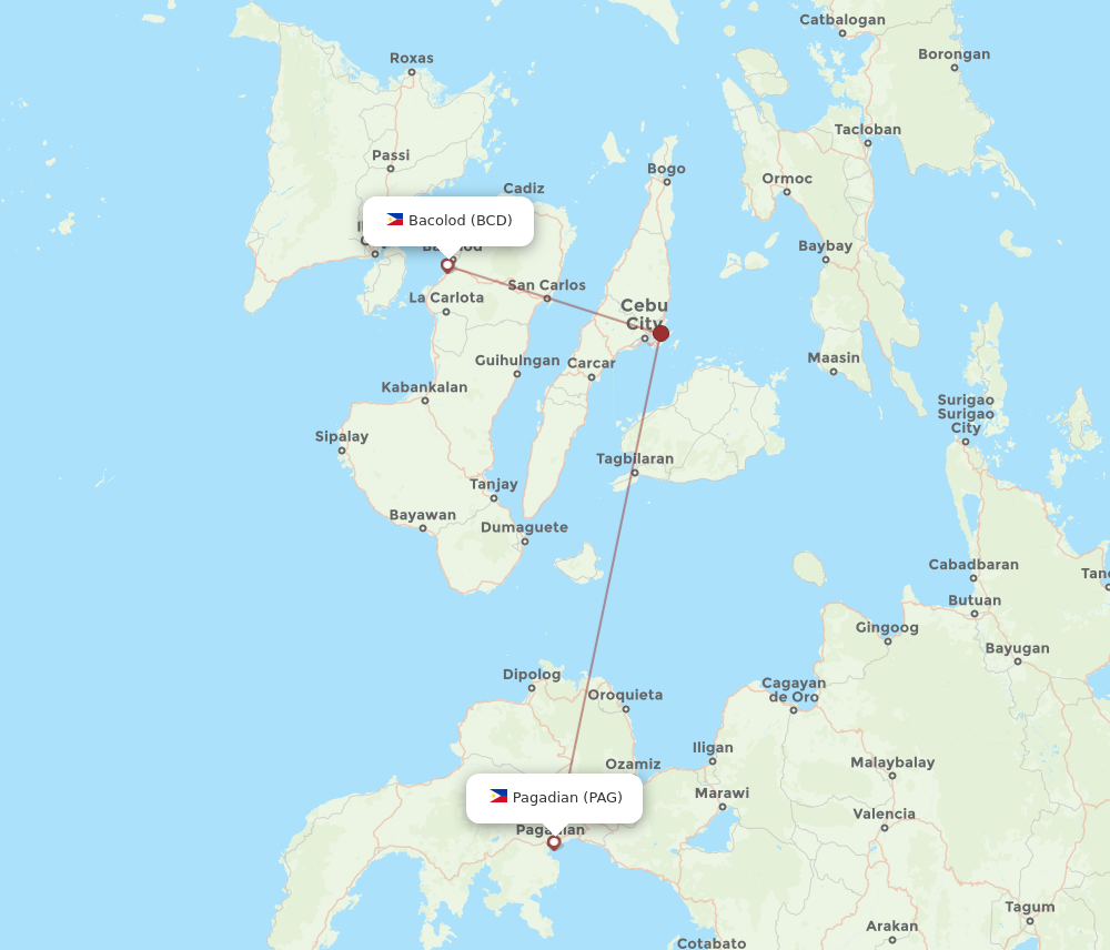 Flights from Bacolod to Pagadian BCD to PAG Flight Routes