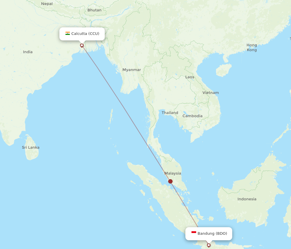 Flights from Bandung to Kolkata, BDO to CCU - Flight Routes