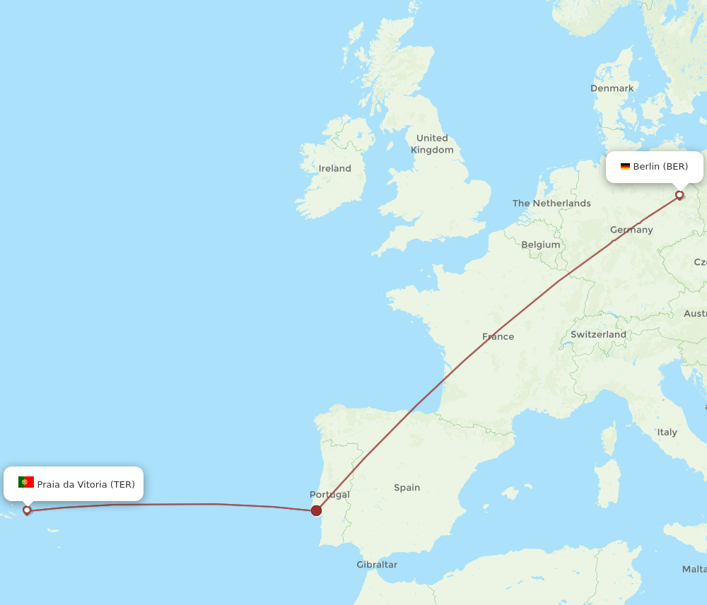 Flights from Berlin to Terceira BER to TER Flight Routes