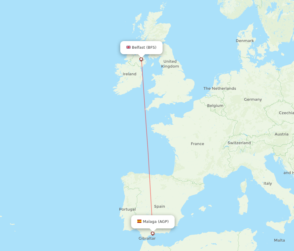 All Flight Routes From Belfast To Malaga Bfs To Agp Flight Routes