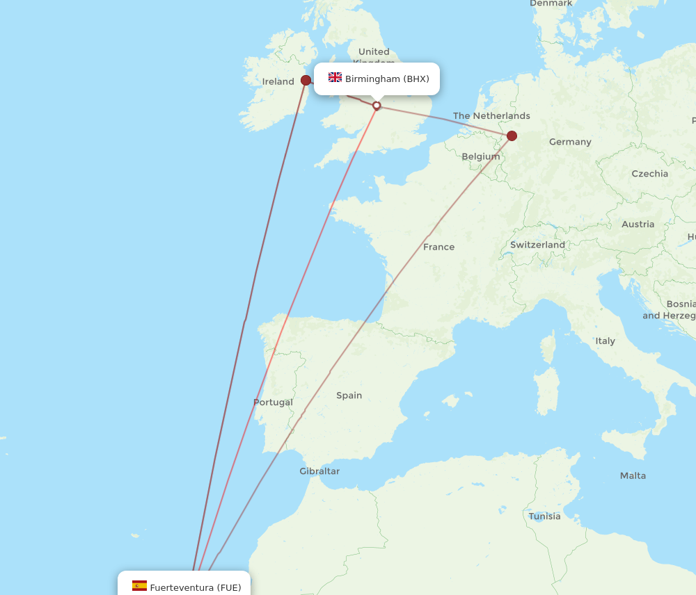 Flights from Birmingham to Puerto del Rosario BHX to FUE Flight