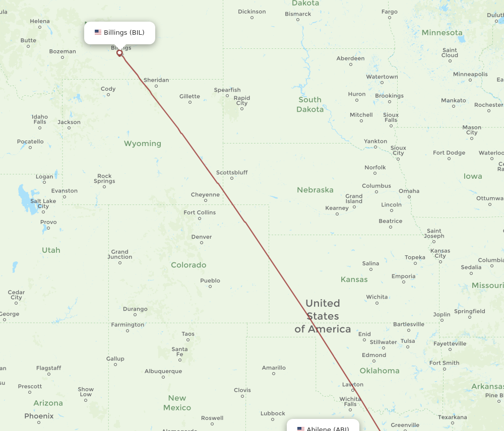 Flights From Billings To Abilene BIL To ABI Flight Routes   BIL ABI 