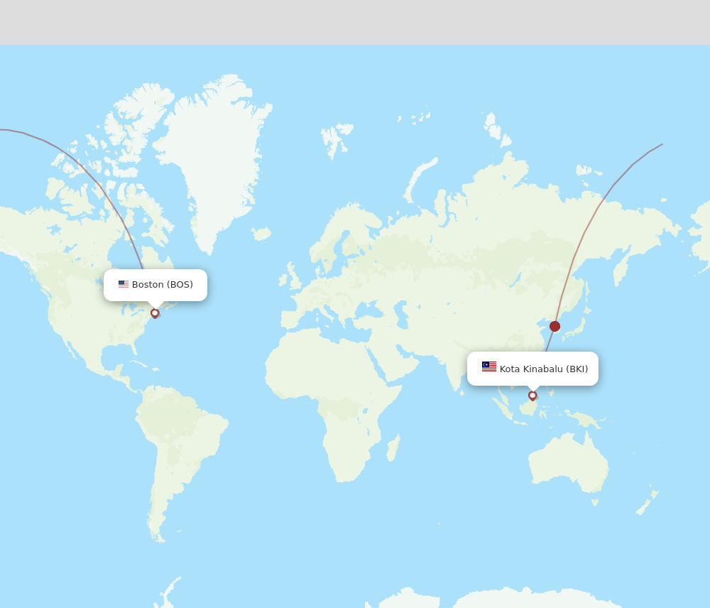 All Flight Routes From Boston To Kota Kinabalu Bos To Bki Flight Routes 0789