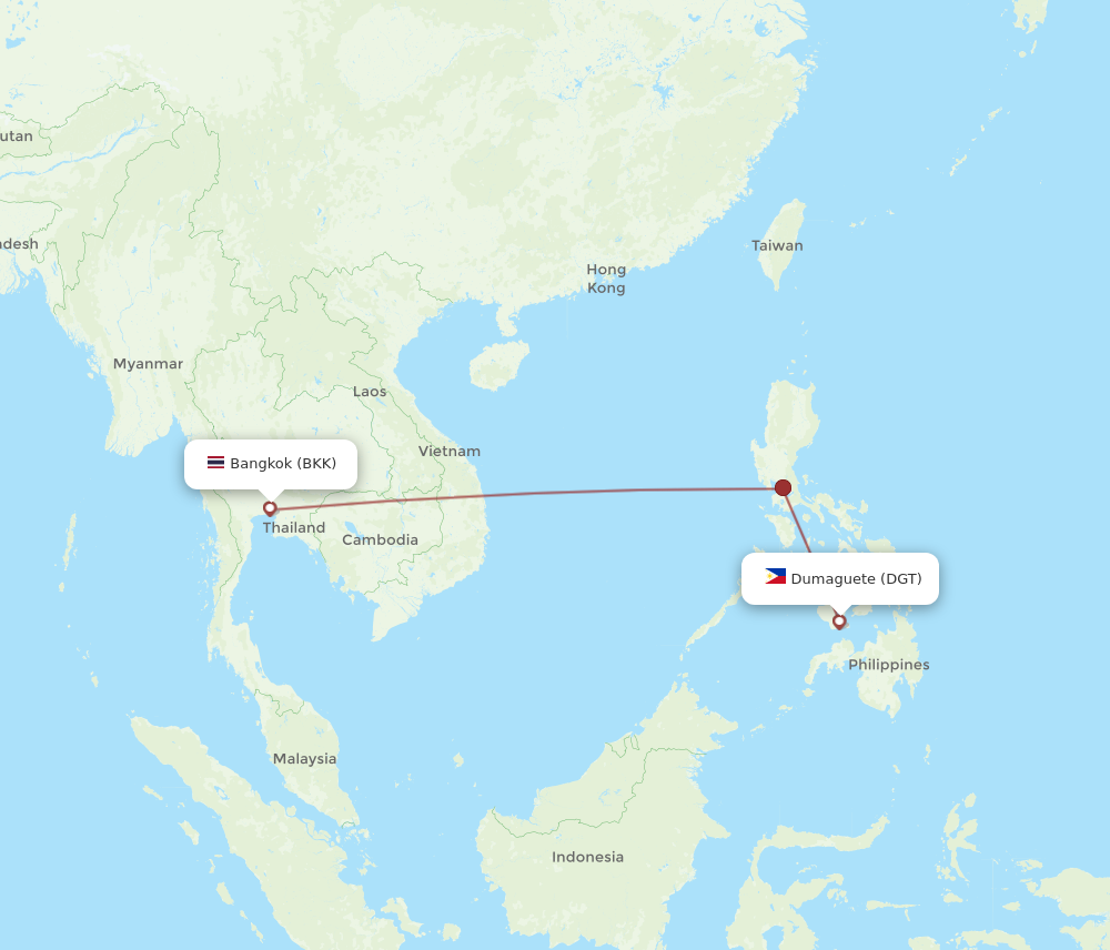 Flights from Bangkok to Dumaguete BKK to DGT Flight Routes