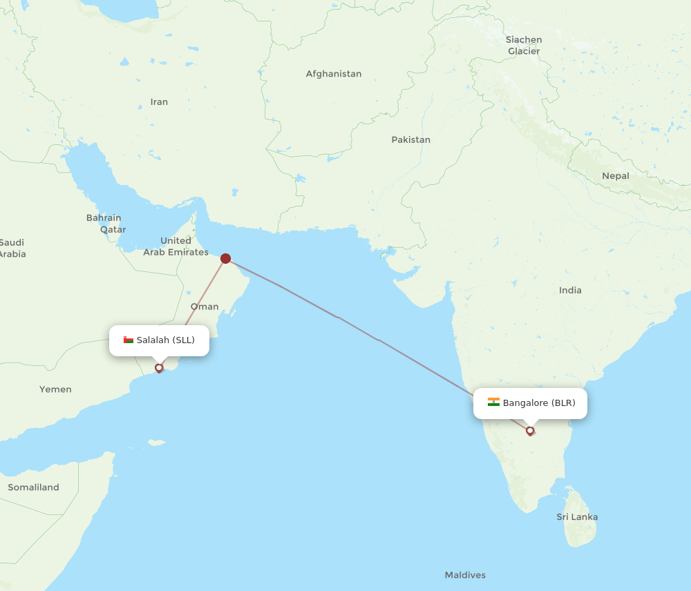 Flights from Bengaluru to Salalah BLR to SLL Flight Routes