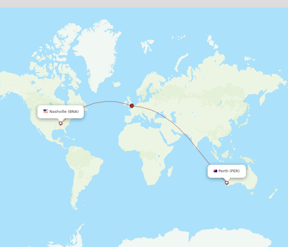 Flights from Nashville to Perth BNA to PER Flight Routes