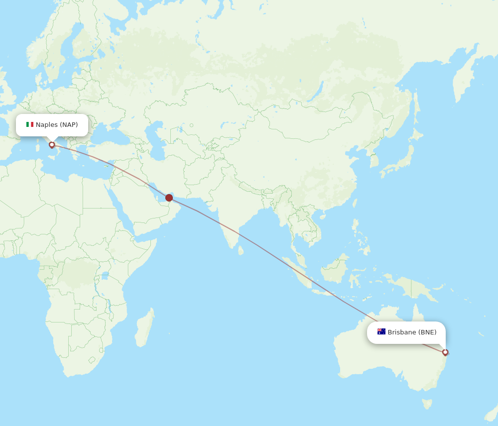 Flights from Brisbane to Naples BNE to NAP Flight Routes