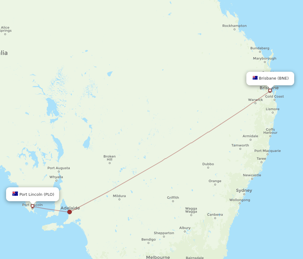 Flights from Brisbane to Port Lincoln BNE to PLO Flight Routes