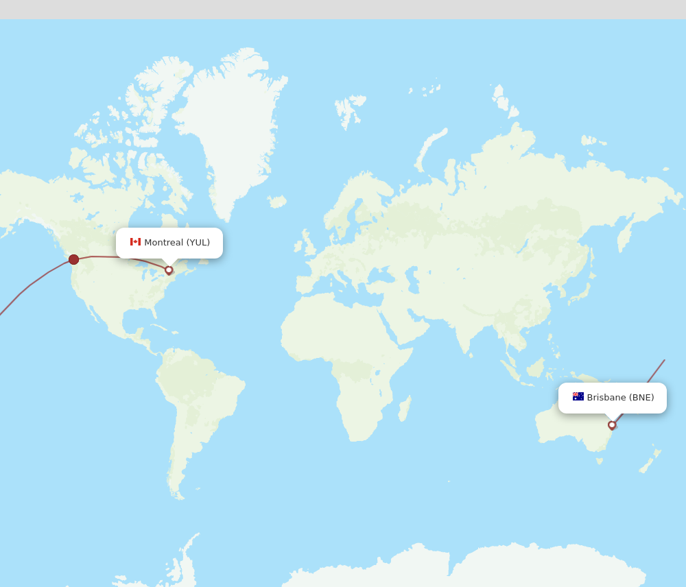 Flights From Brisbane To Montreal BNE To YUL Flight Routes   BNE YUL 