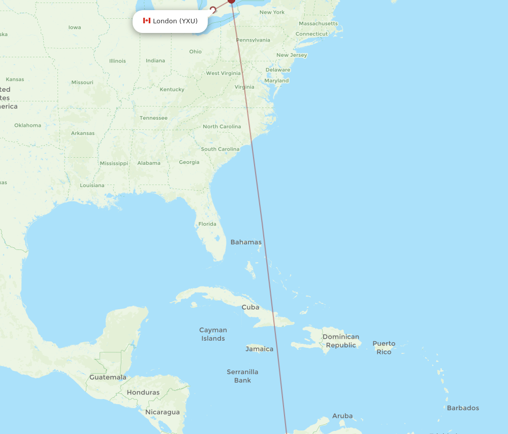 Flights from Bogota to London BOG to YXU Flight Routes