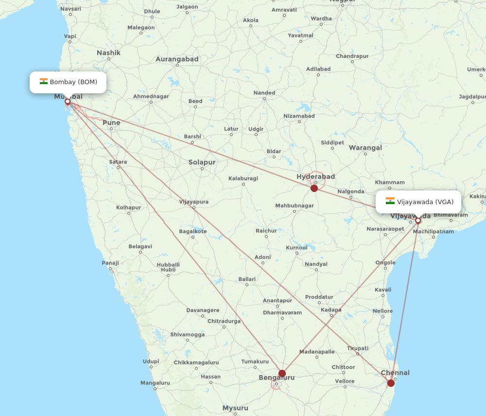 All Flight Routes From Mumbai To Vijayawada Bom To Vga Flight Routes 5956