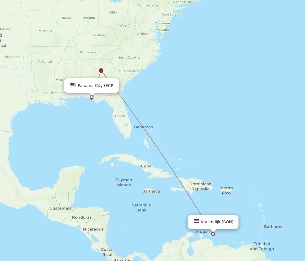 Flights from Bonaire to Panama City BON to ECP Flight Routes