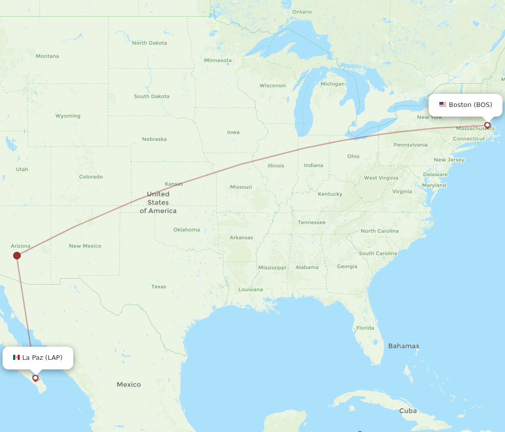 Flights from Boston to La Paz BOS to LAP Flight Routes