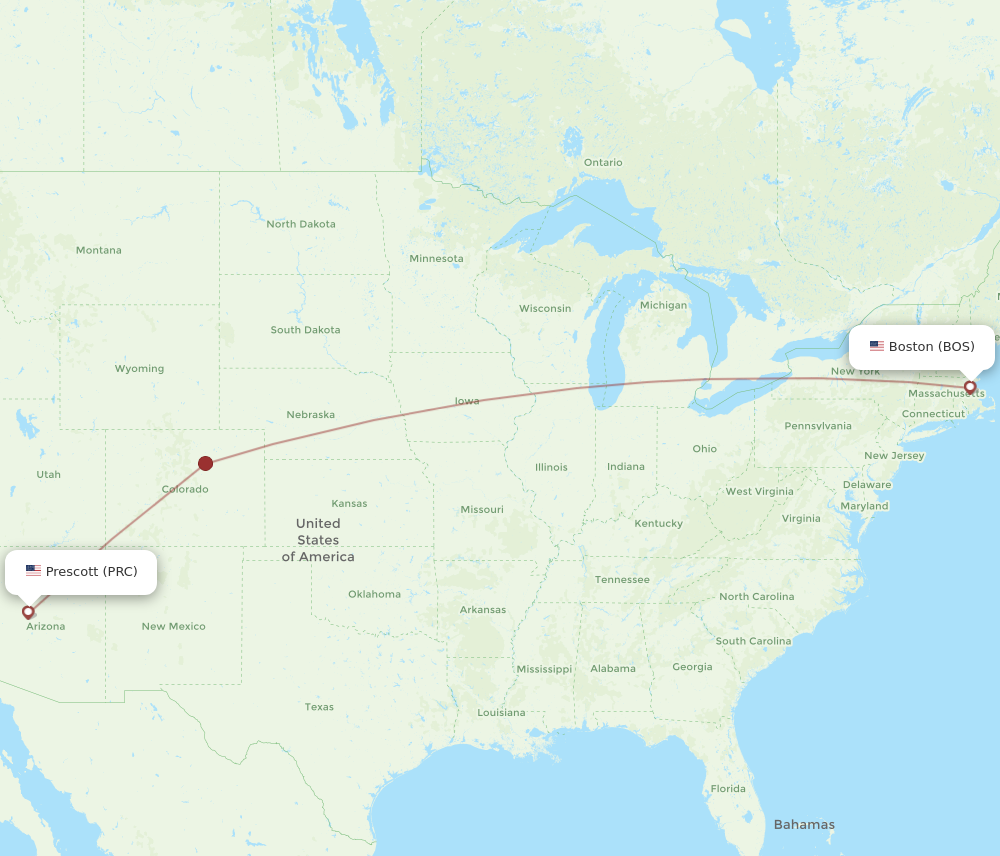 Flights from Boston to Prescott BOS to PRC Flight Routes