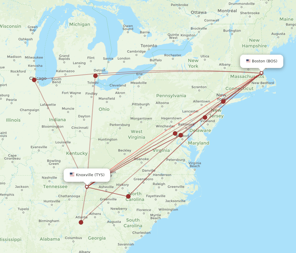 Boston To Knoxville Tennessee