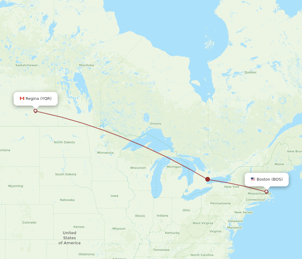 Flights from Boston to Regina BOS to YQR Flight Routes