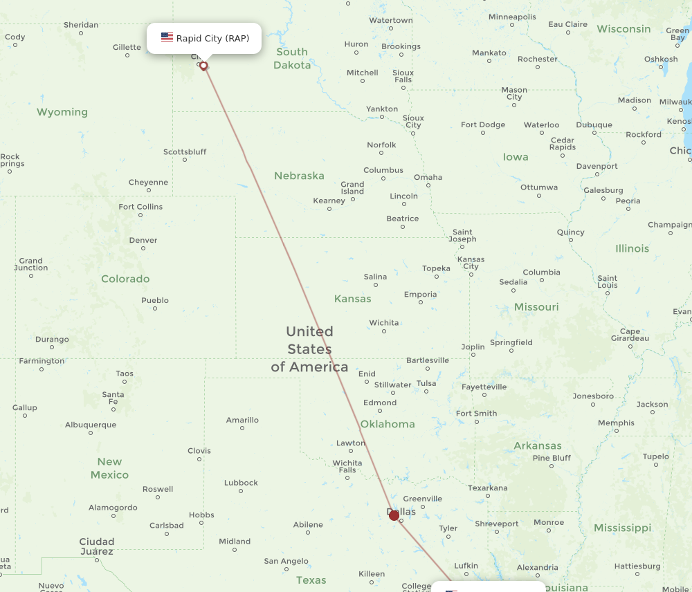 Flights from Beaumont to Rapid City BPT to RAP Flight Routes