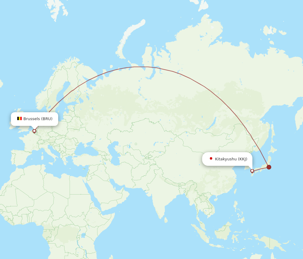 Flights from Kitakyushu to Brussels, KKJ to BRU - Flight Routes