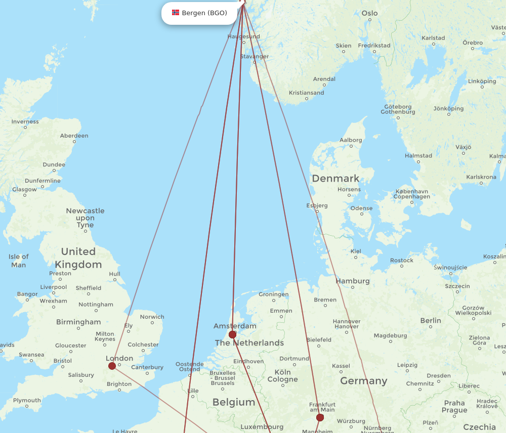 Flights from Basel Switzerland Mulhouse to Bergen BSL to BGO