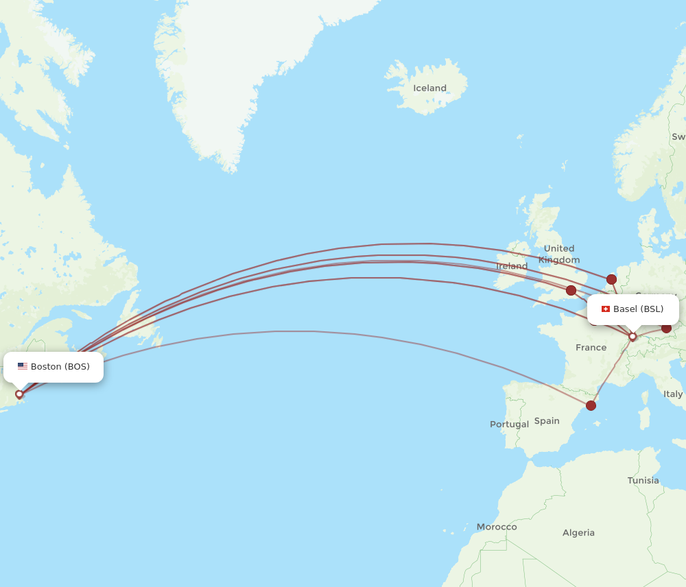 Flights from Basel Switzerland Mulhouse to Boston BSL to BOS